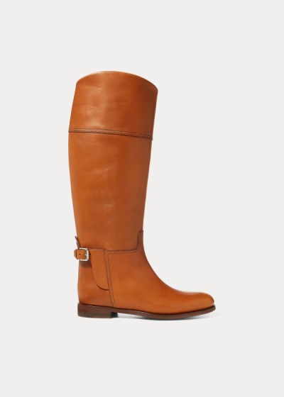 Dámské Kozačky Ralph Lauren Sallen Calfskin Riding - 21395-MGIH